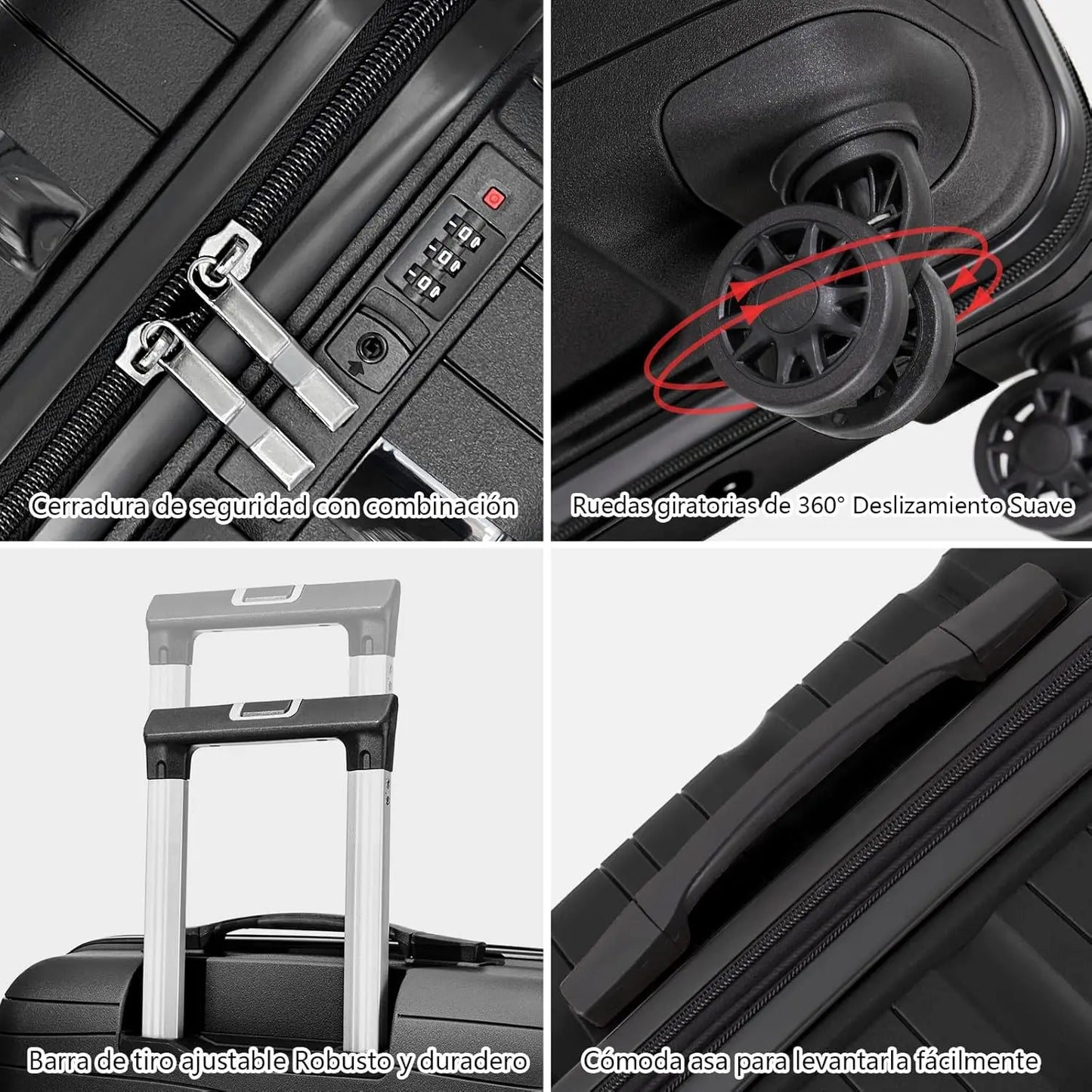 Travel suitcases. Various sizes and colors. Cabin suitcase and large travel suitcase 23 kg. Travel suitcase set, medium suitcase, small children's cabin suitcases or carry-on luggage. 4-wheel rigid airplane suitcase set pack. Artree.