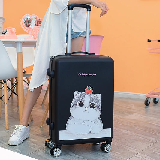 20"22"24"26"carry-on Suitcase with wheels Girl and kids pink red lovely luggage travel bag trolley bags children's suitcases